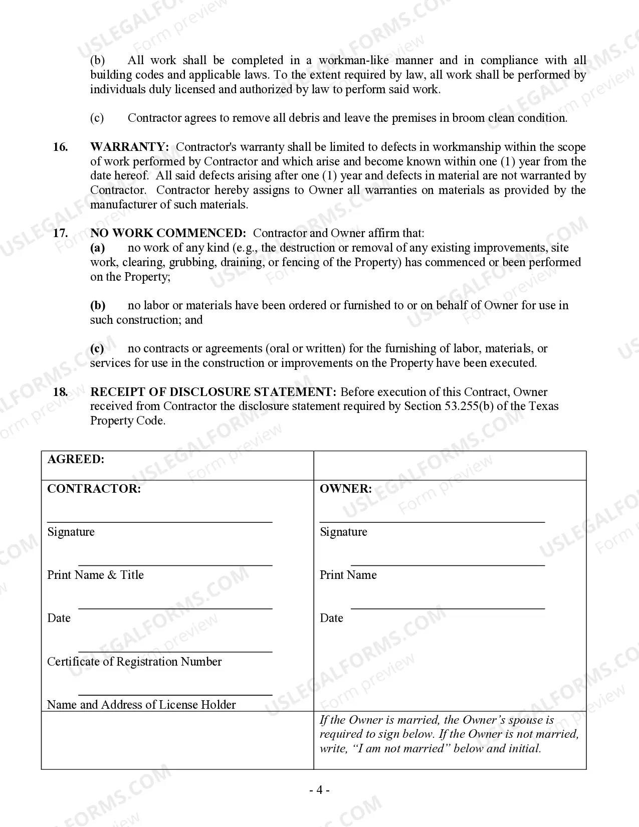 Preview Fencing Contract for Contractor