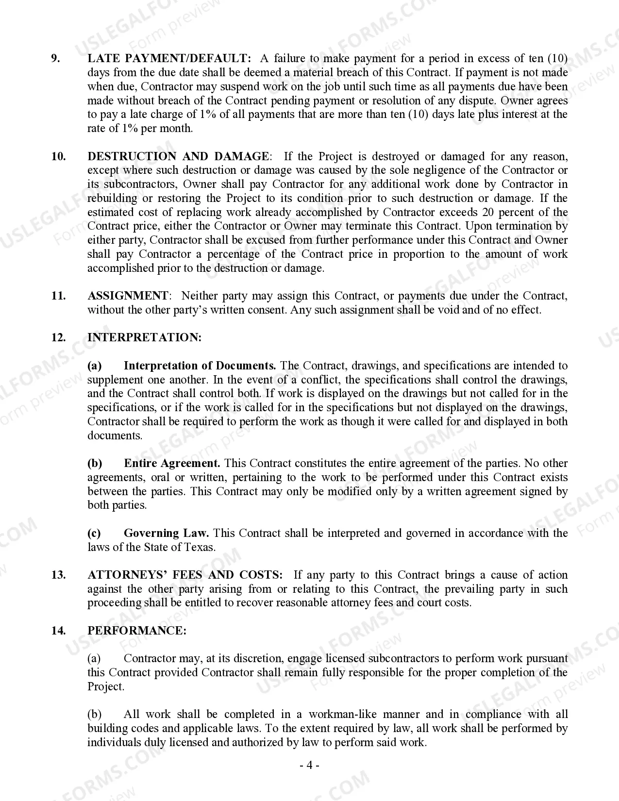 Preview HVAC Contract for Contractor