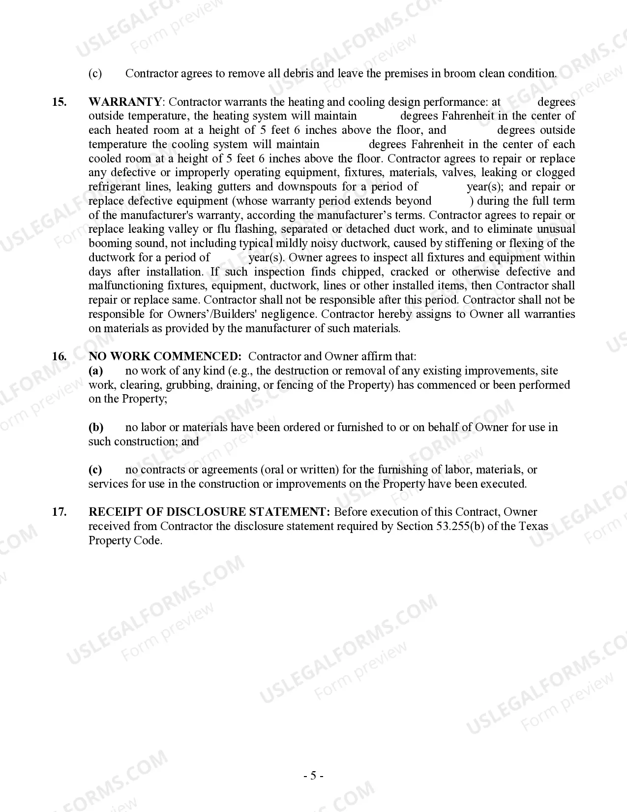 Preview HVAC Contract for Contractor