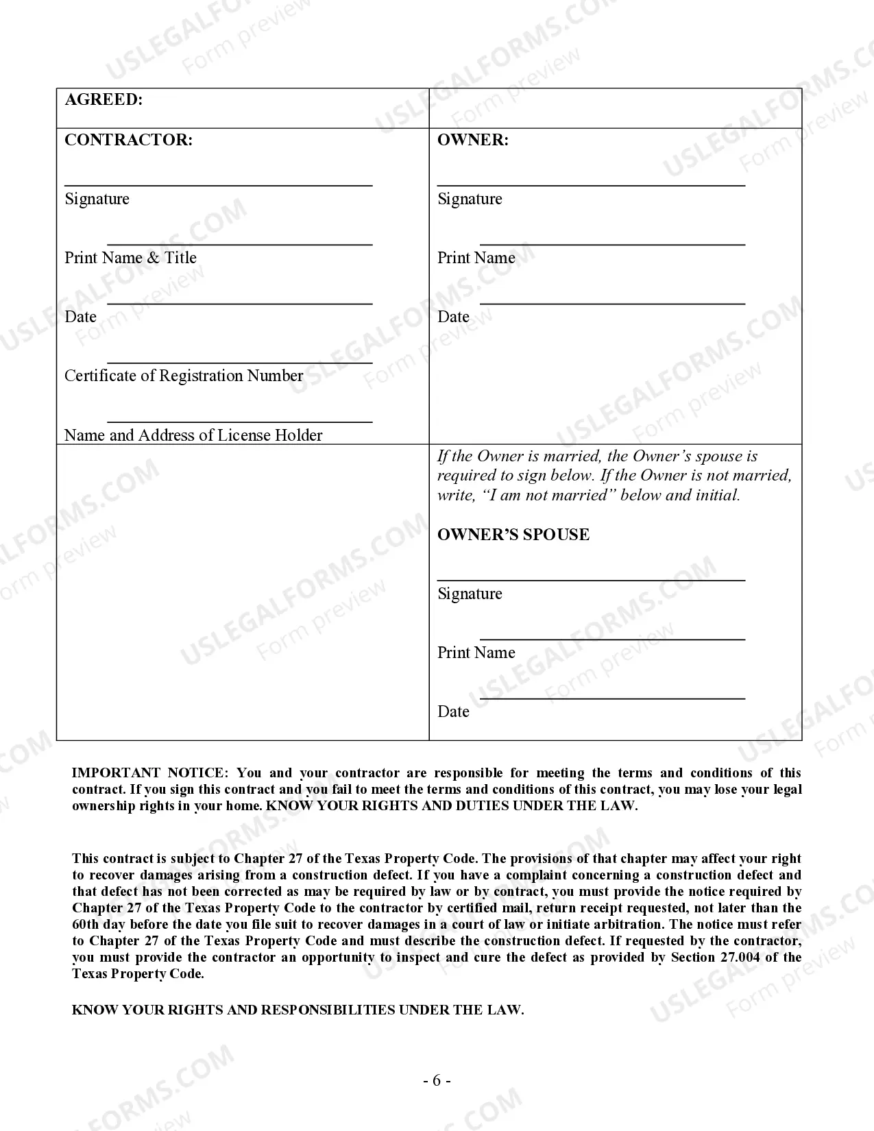 Preview HVAC Contract for Contractor