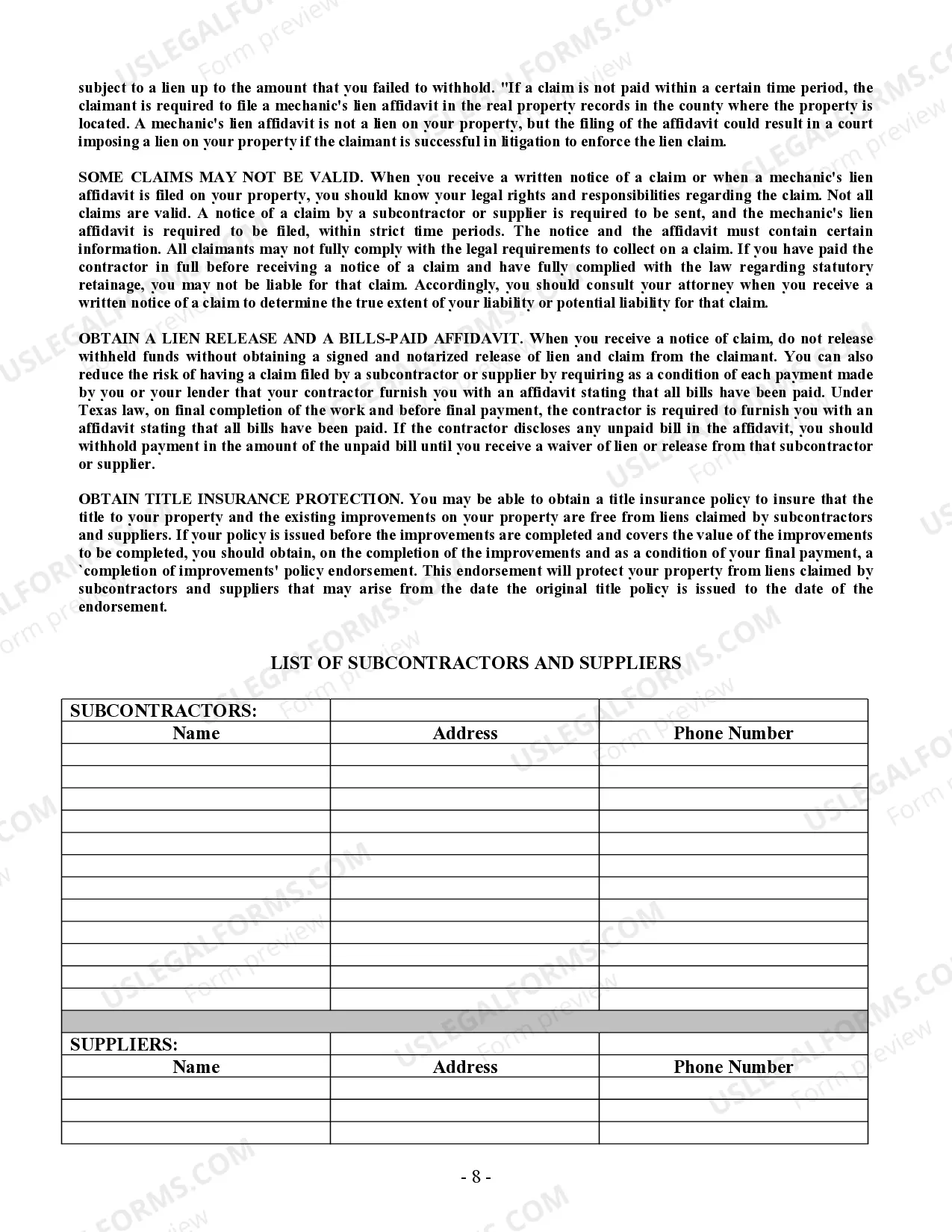 Preview HVAC Contract for Contractor