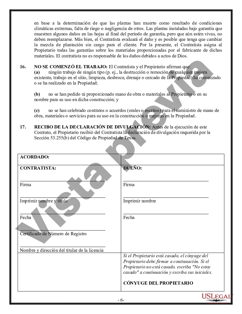 Preview Contrato de paisajismo para contratista