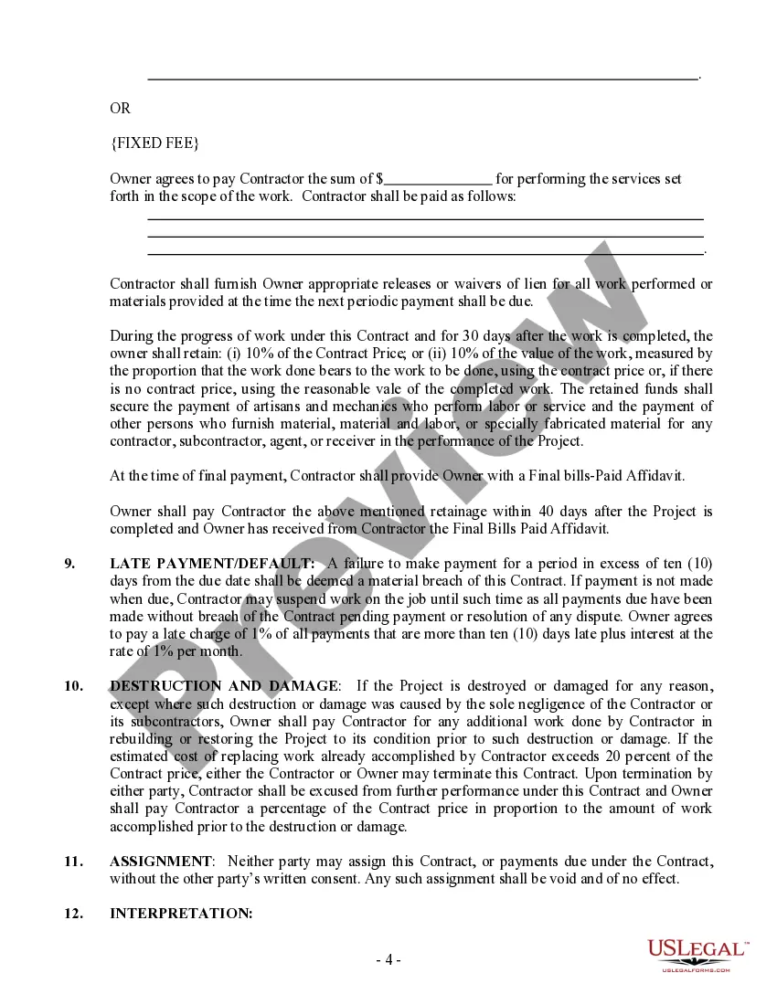 Preview Landscape Contract for Contractor