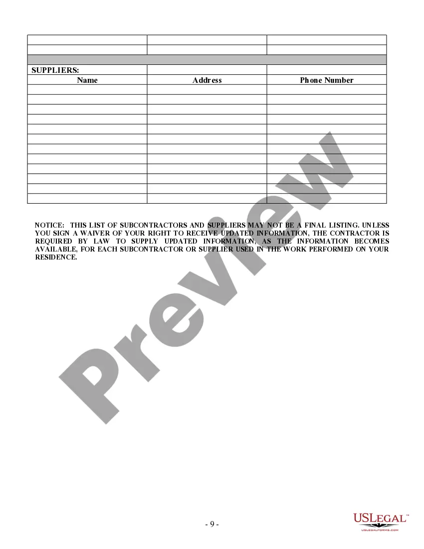 Preview Landscape Contract for Contractor