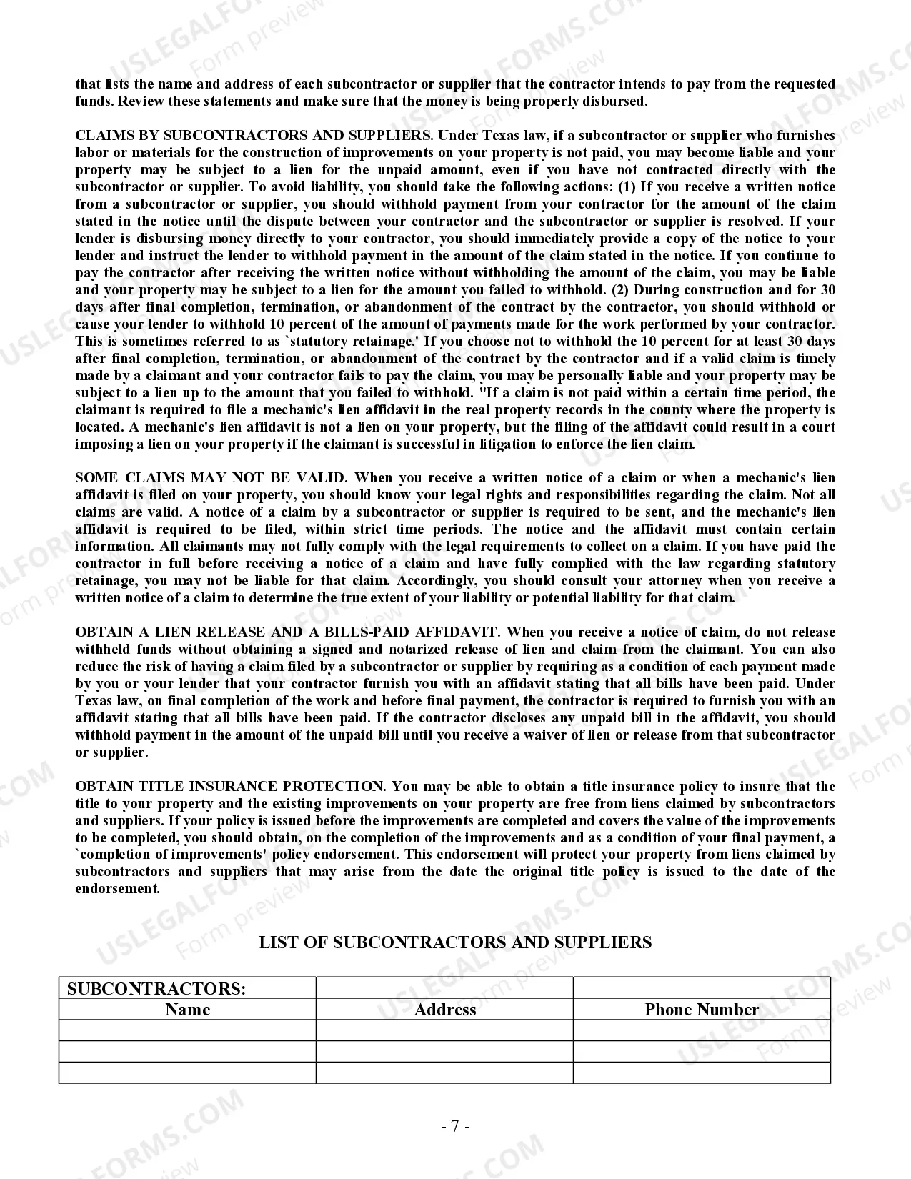 Preview Excavator Contract for Contractor