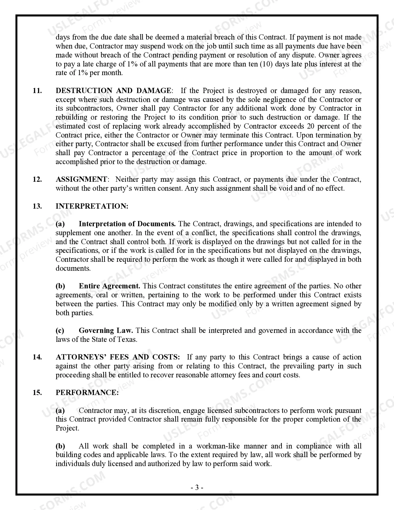 Preview Residential Cleaning Contract for Contractor