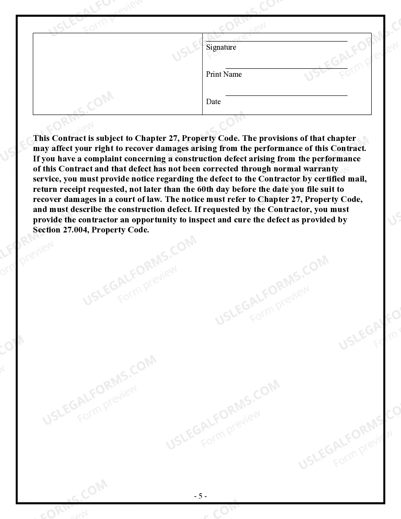 Preview Residential Cleaning Contract for Contractor