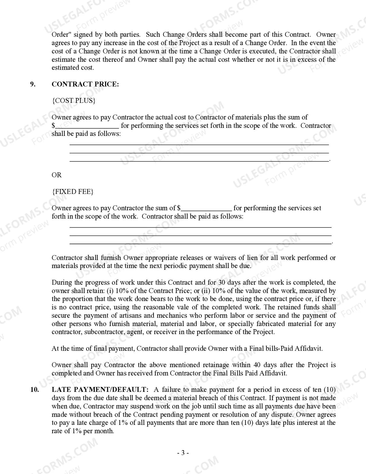 Preview Concrete Mason Contract for Contractor