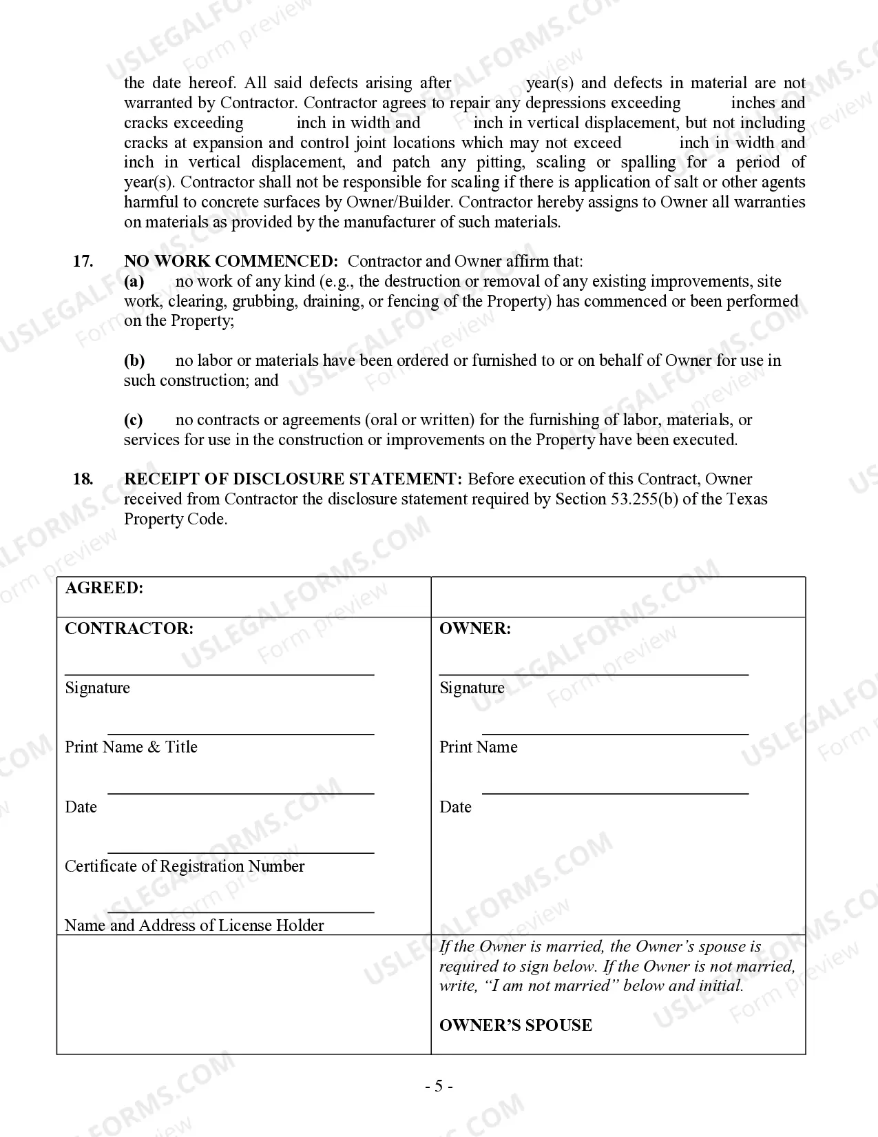Preview Concrete Mason Contract for Contractor
