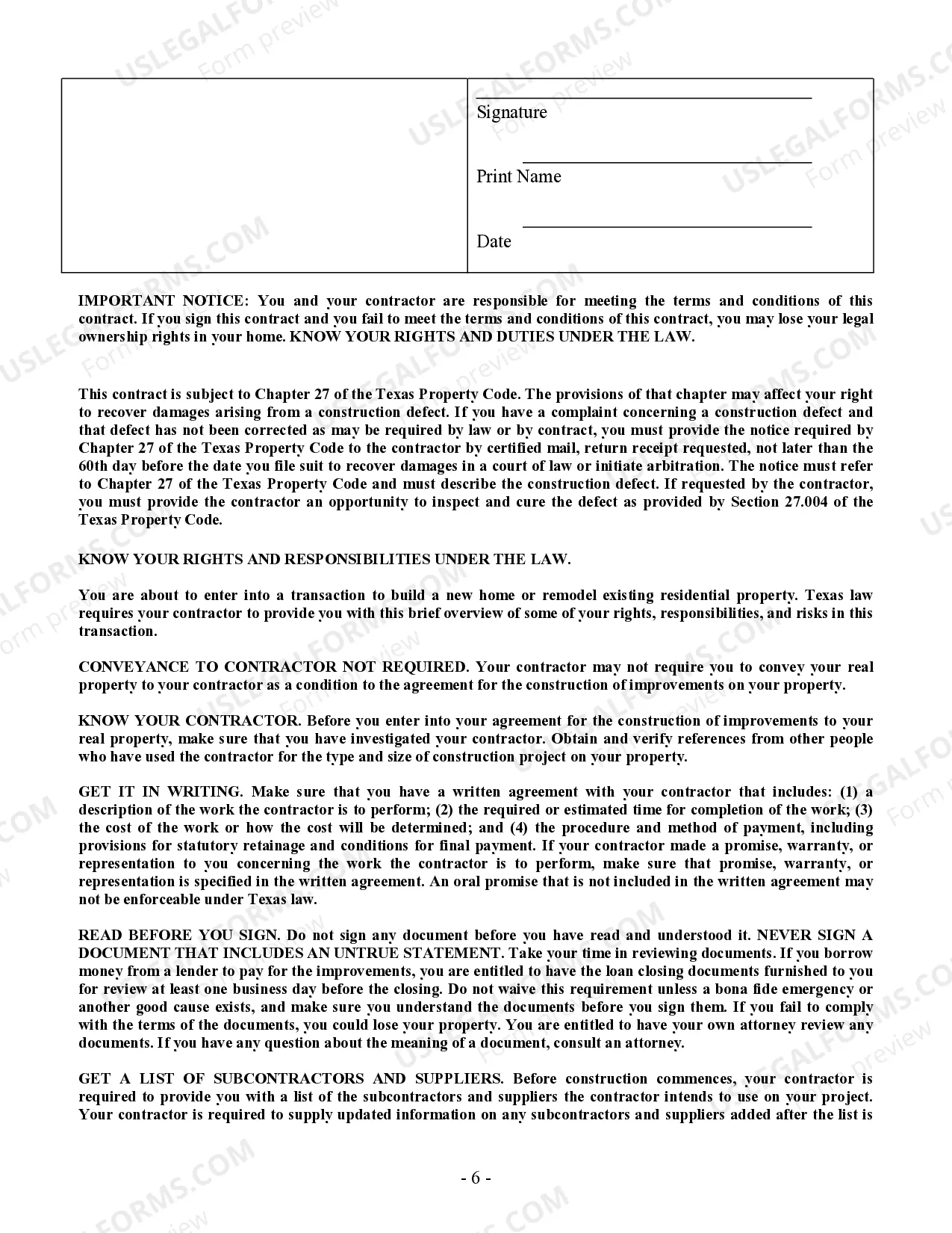 Preview Concrete Mason Contract for Contractor