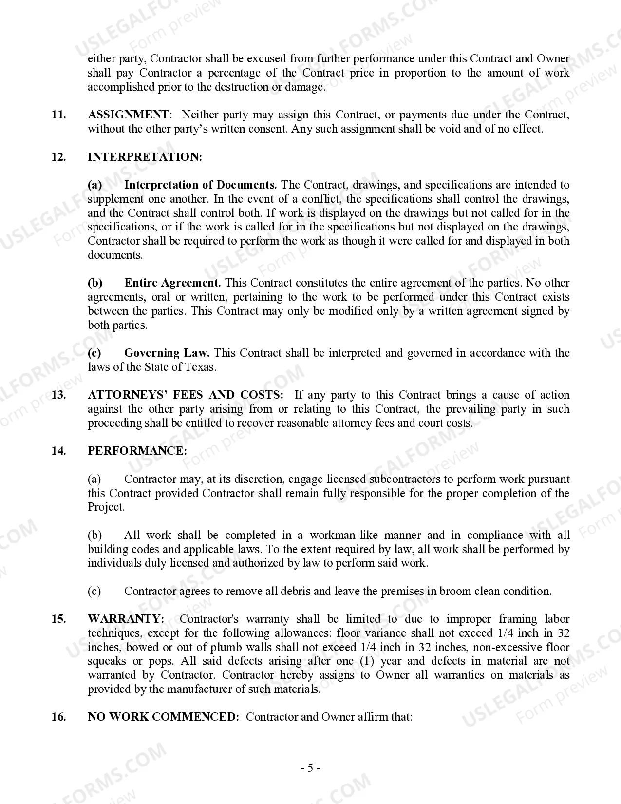 Preview Framing Contract for Contractor