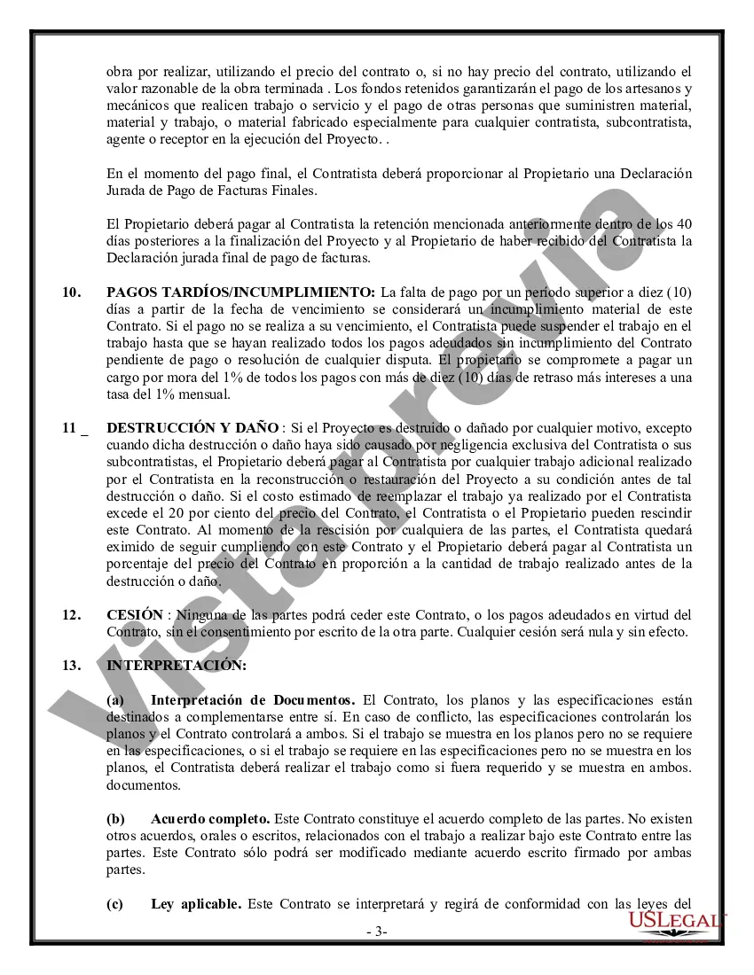 Preview Contrato de pavimentación para contratista