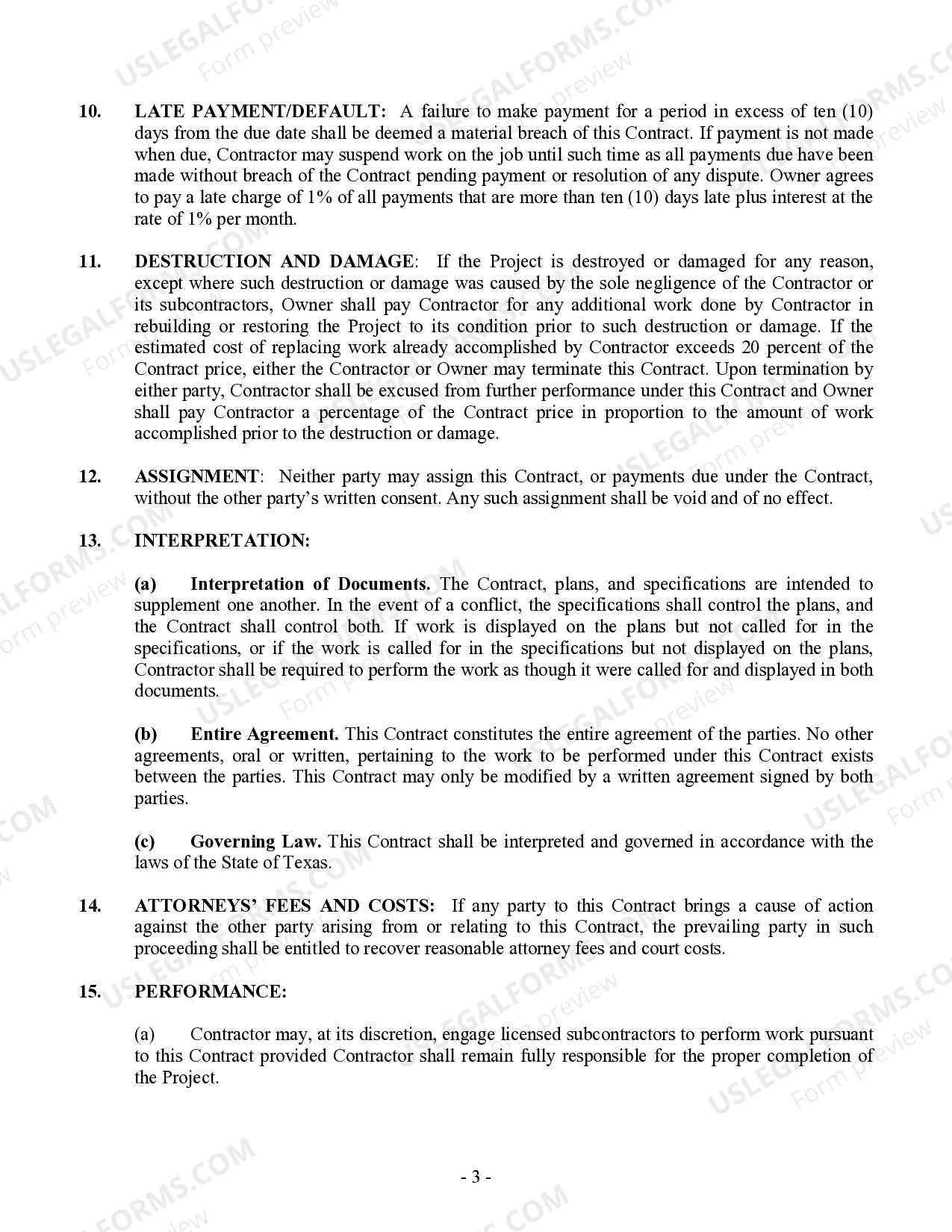 Preview Site Work Contract for Contractor