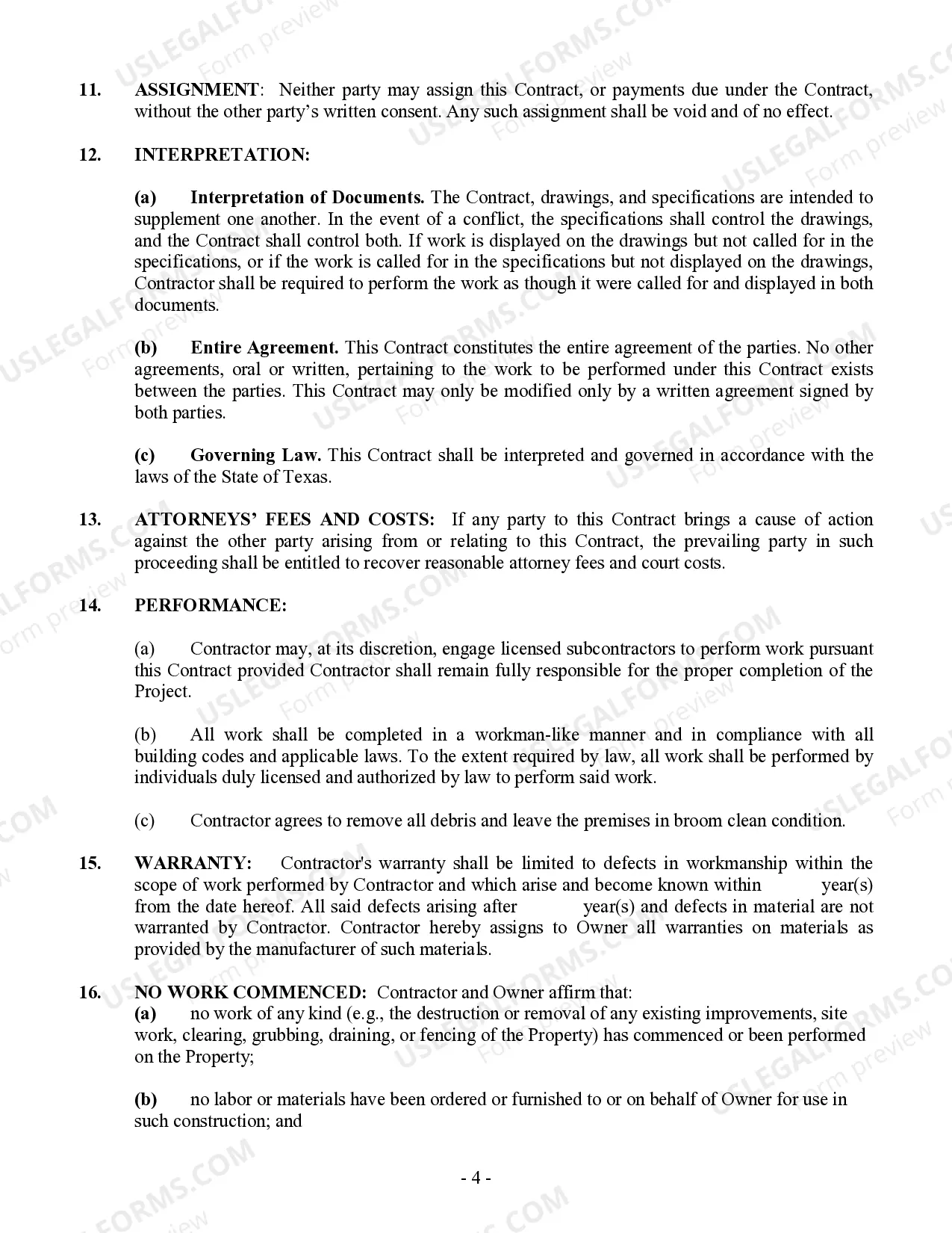 Preview Siding Contract for Contractor