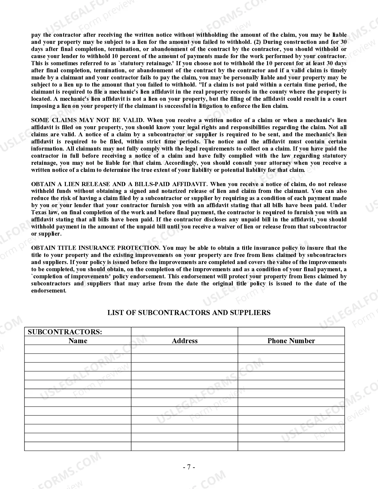 Preview Siding Contract for Contractor