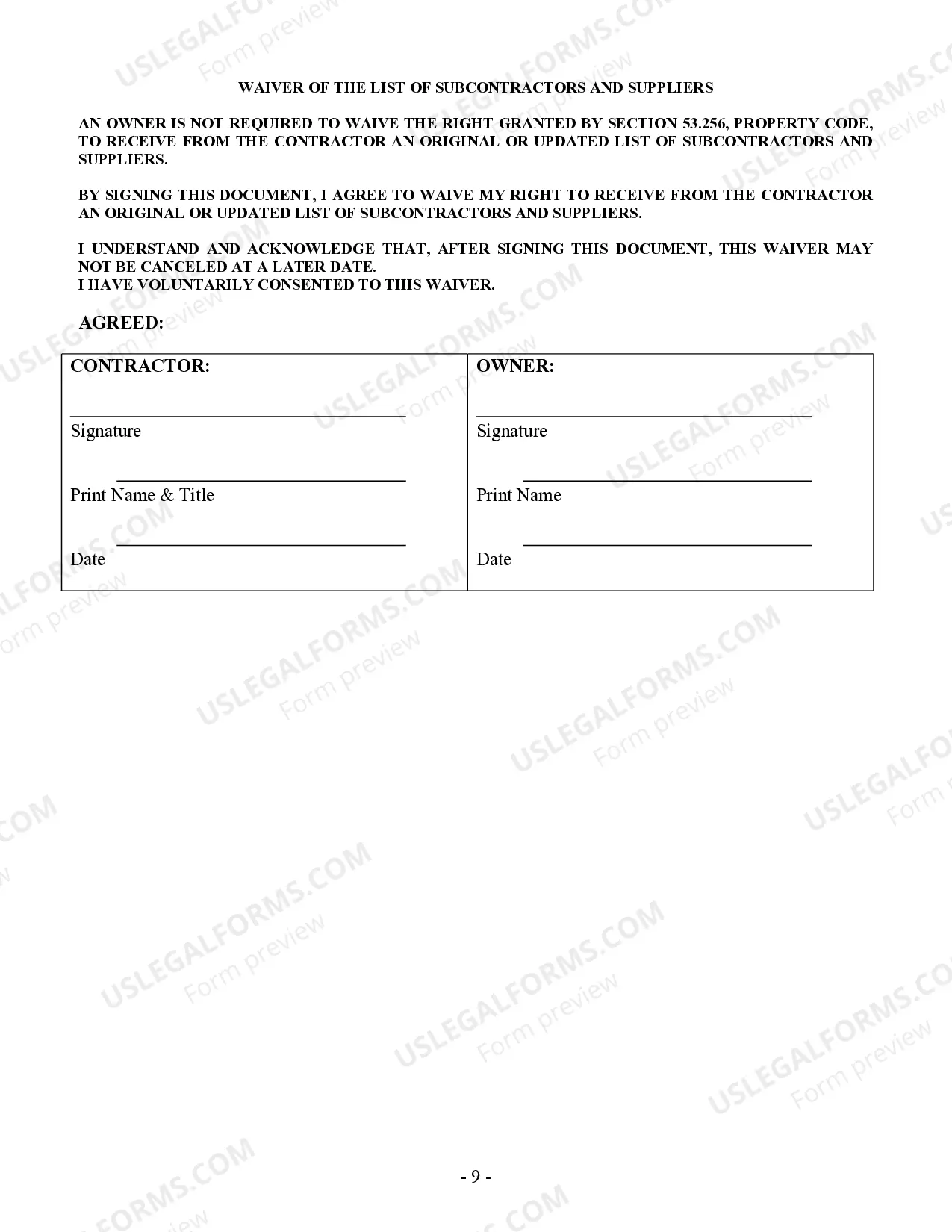 Preview Siding Contract for Contractor