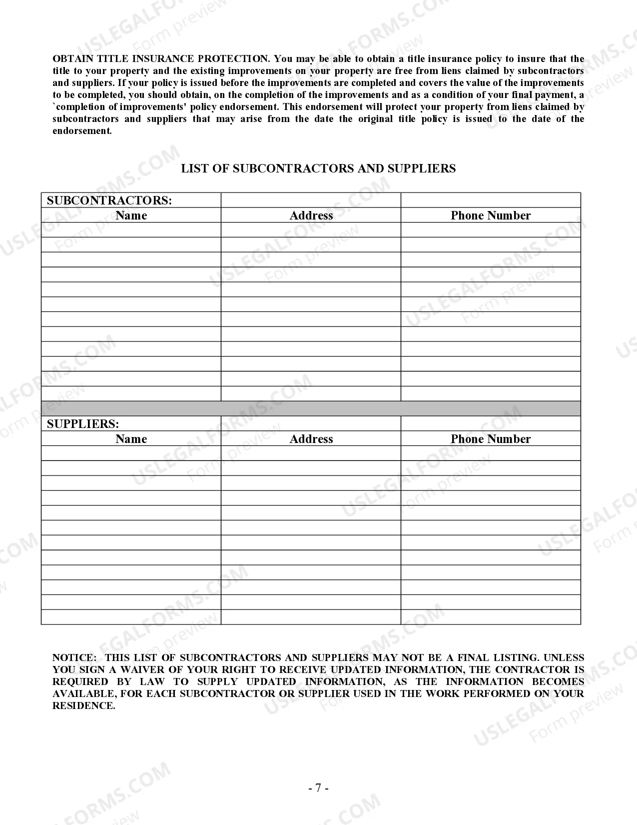 Preview Drainage Contract for Contractor