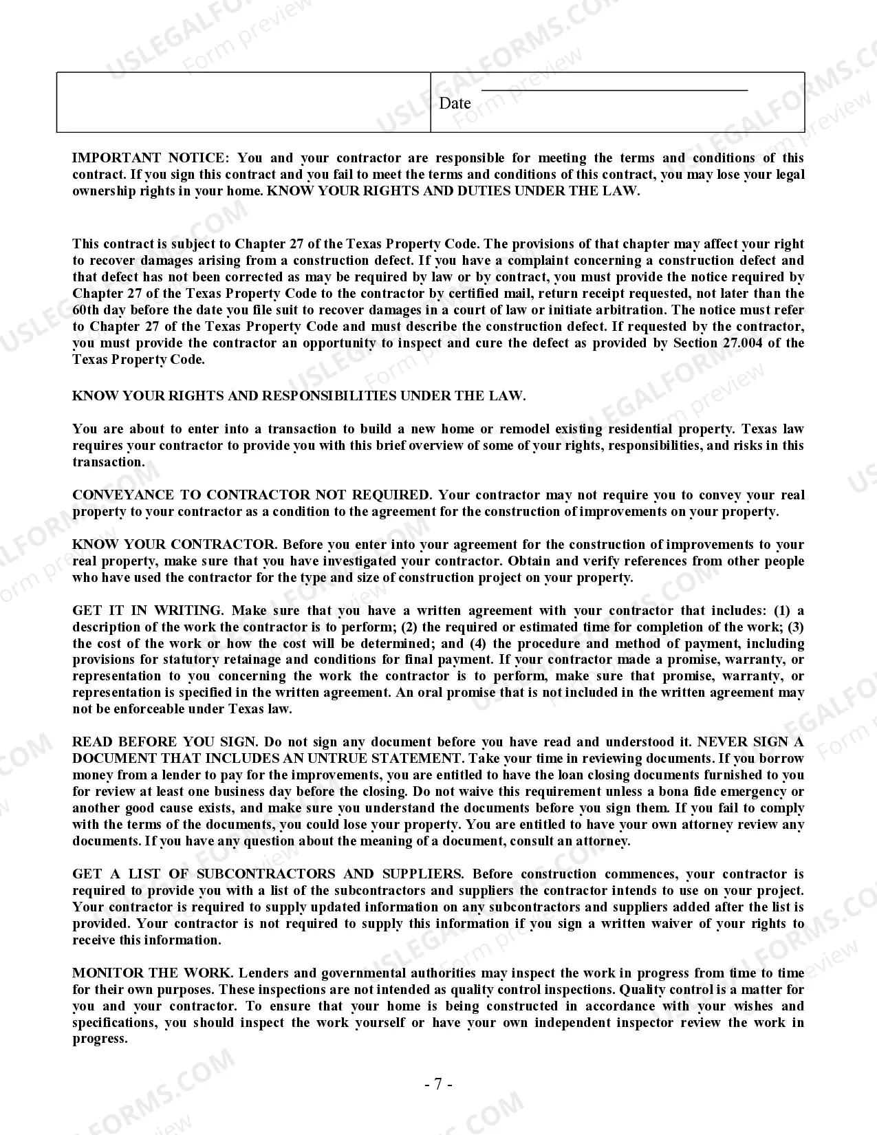 Preview Plumbing Contract for Contractor