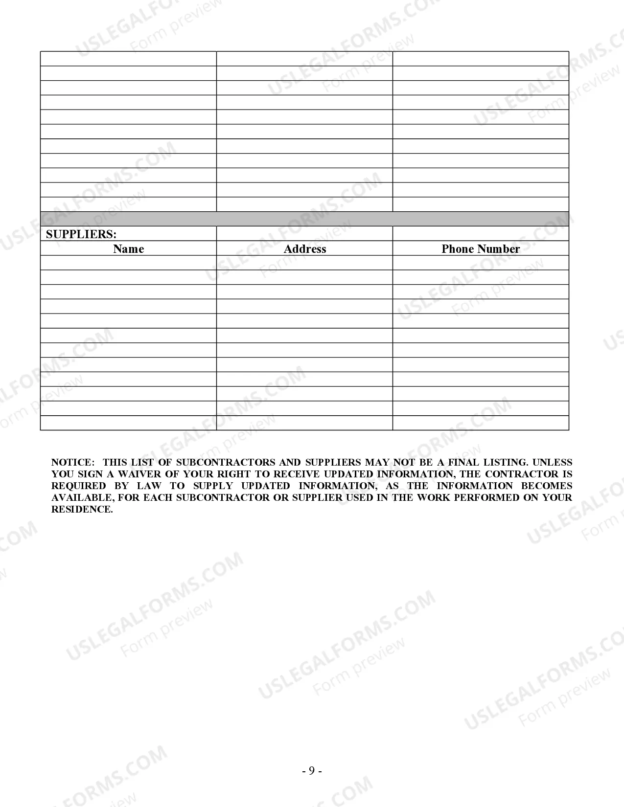 Preview Plumbing Contract for Contractor