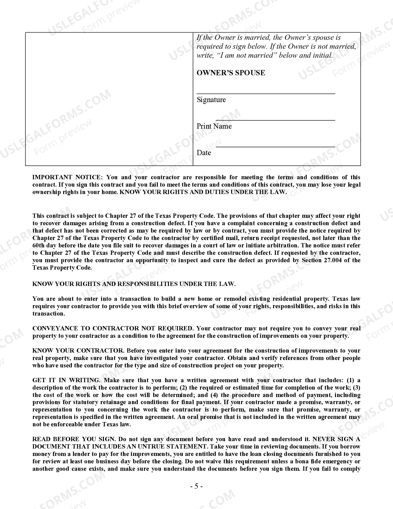 Preview Brick Mason Contract for Contractor