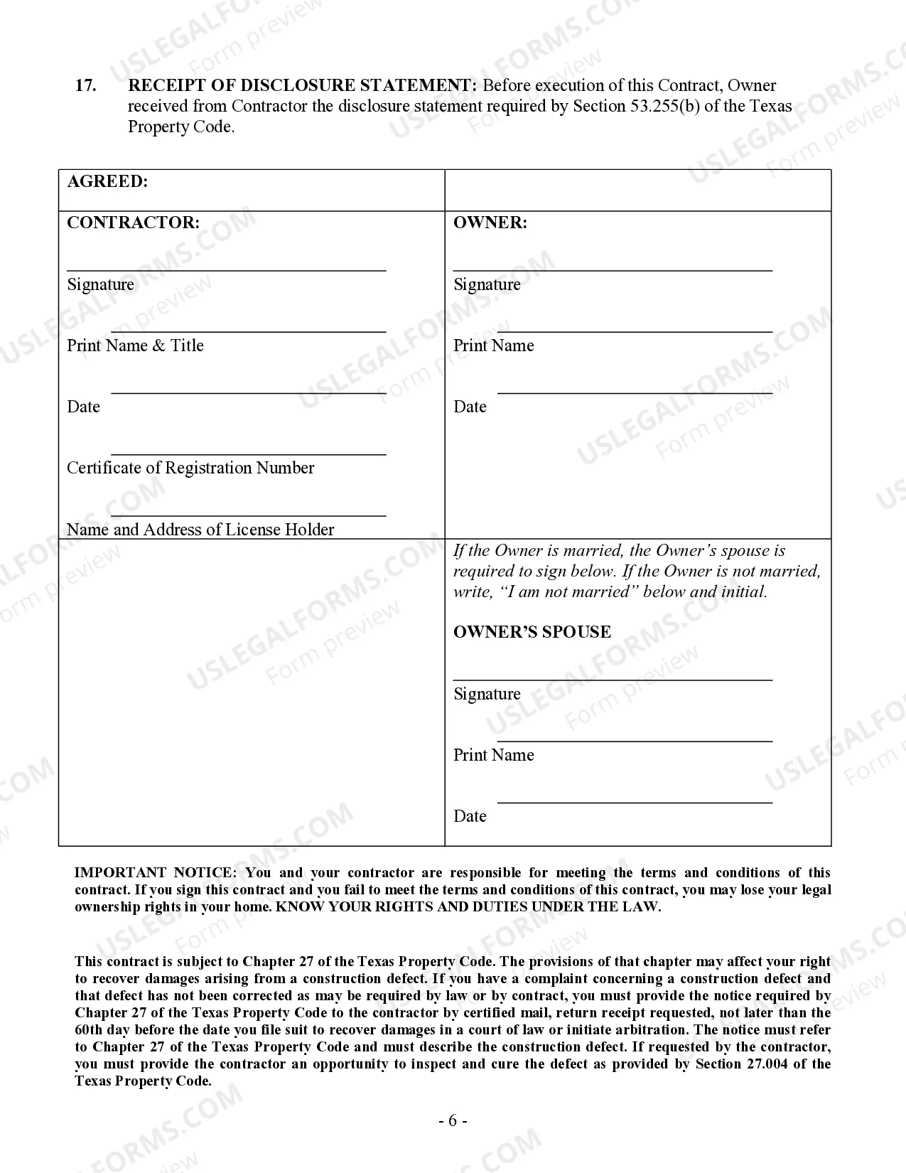 Preview Electrical Contract for Contractor