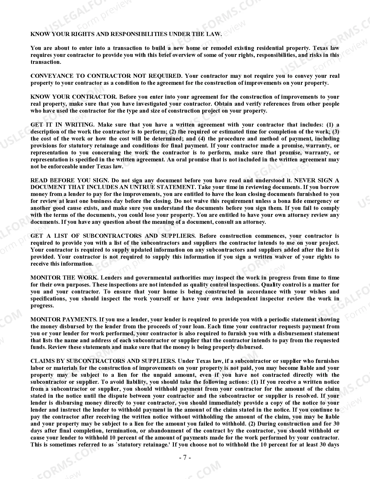 Preview Electrical Contract for Contractor