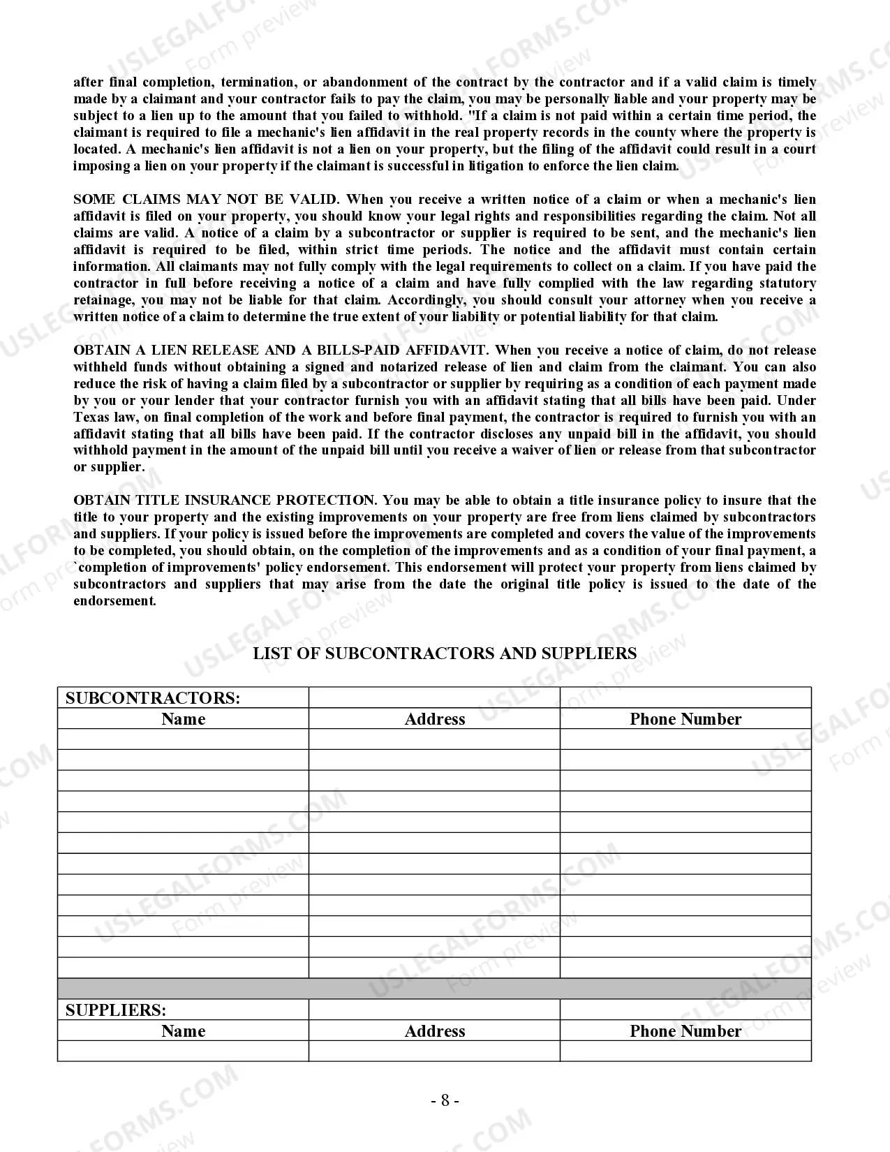 Preview Electrical Contract for Contractor