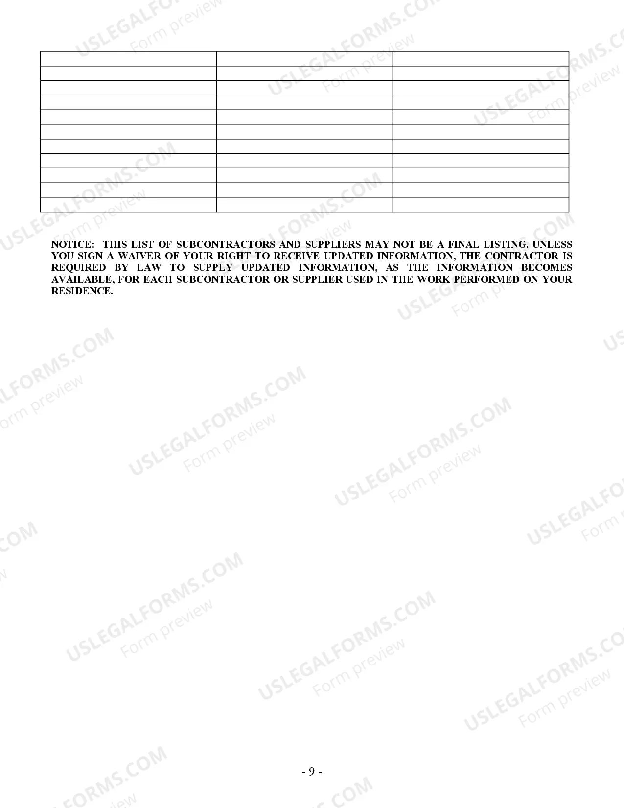 Preview Electrical Contract for Contractor