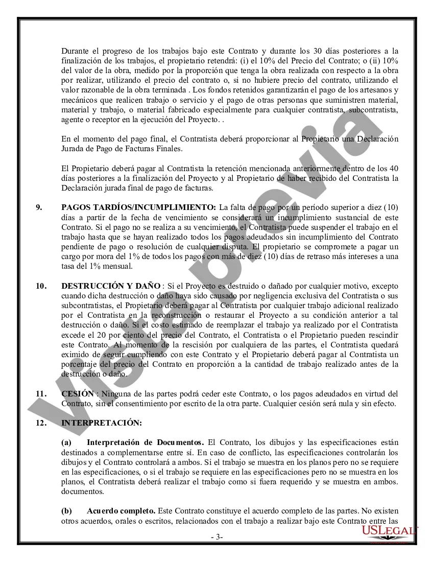 Preview Contrato de paneles de yeso de yeso para contratista