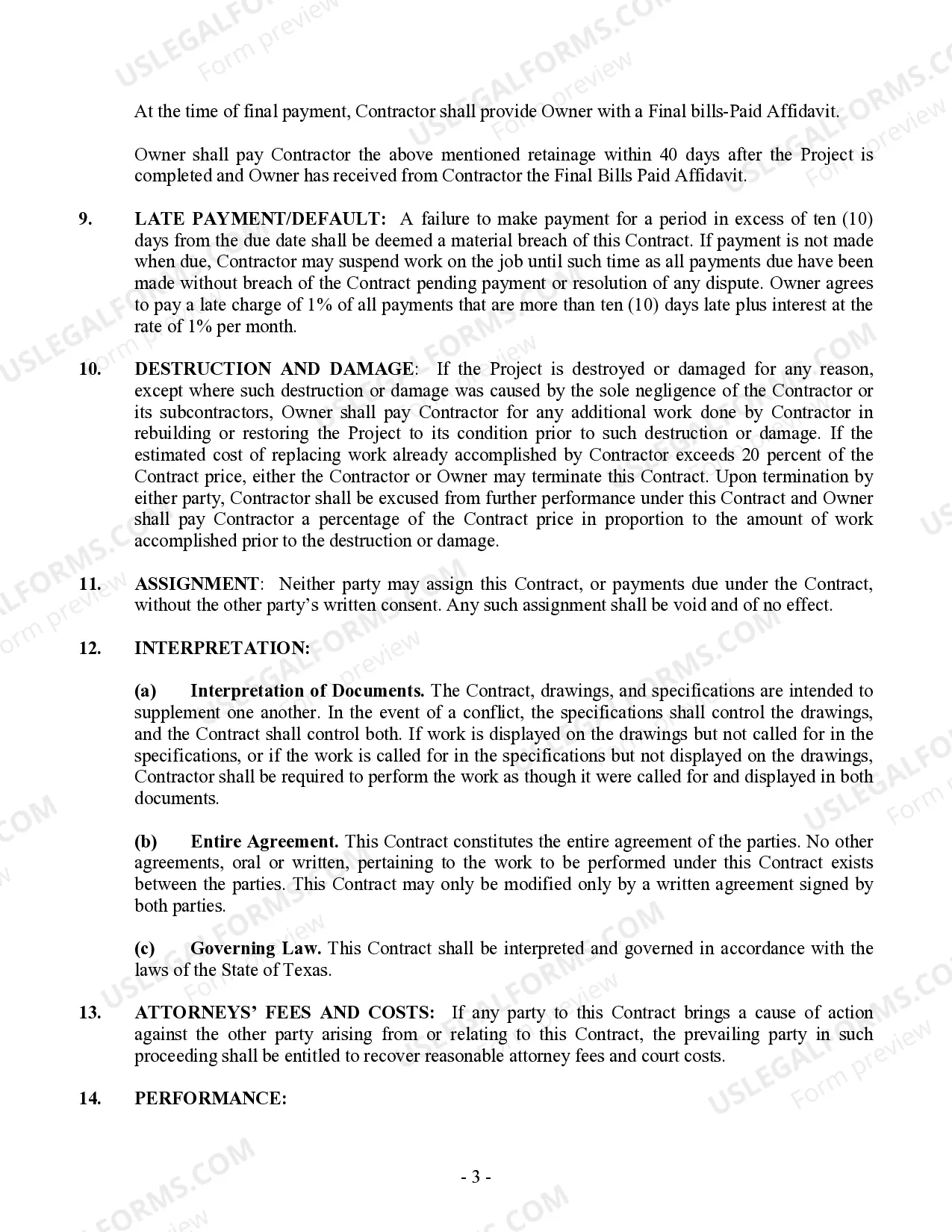 Preview Sheetrock Drywall Contract for Contractor