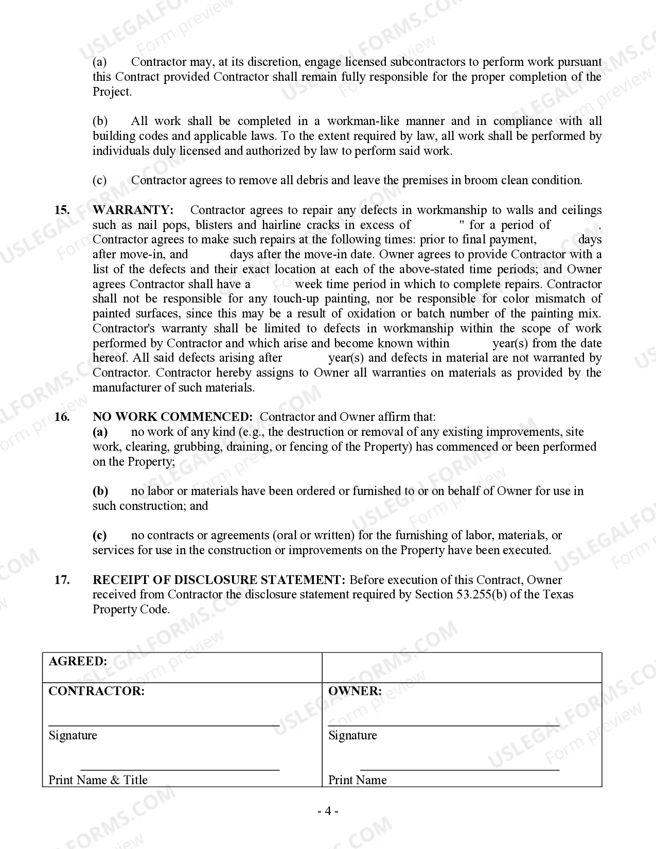 Preview Sheetrock Drywall Contract for Contractor