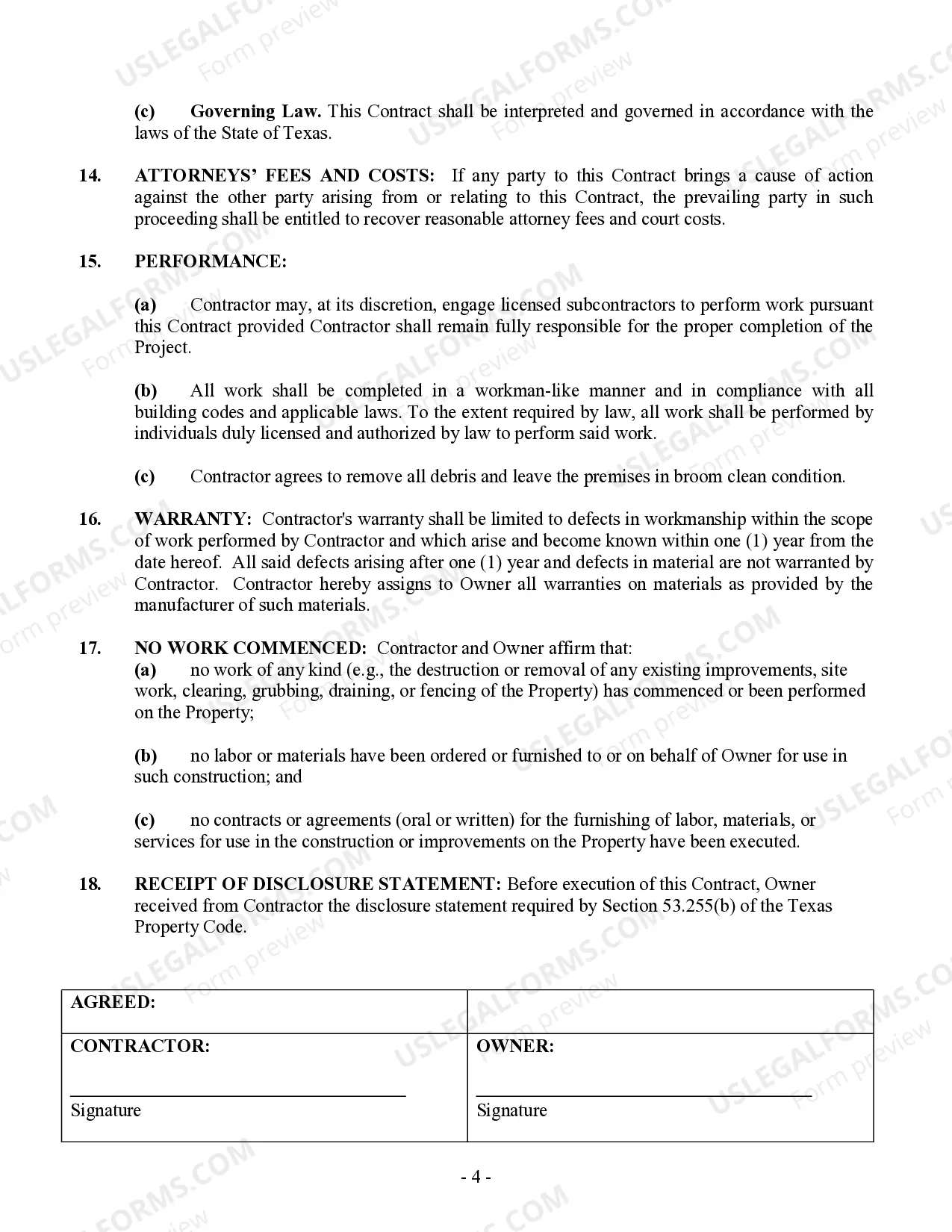 Preview Flooring Contract for Contractor