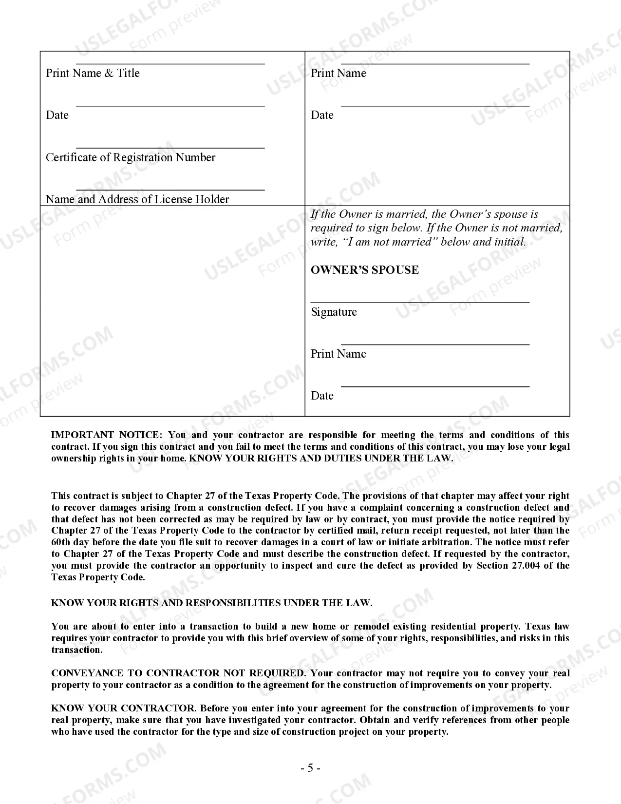 Preview Flooring Contract for Contractor