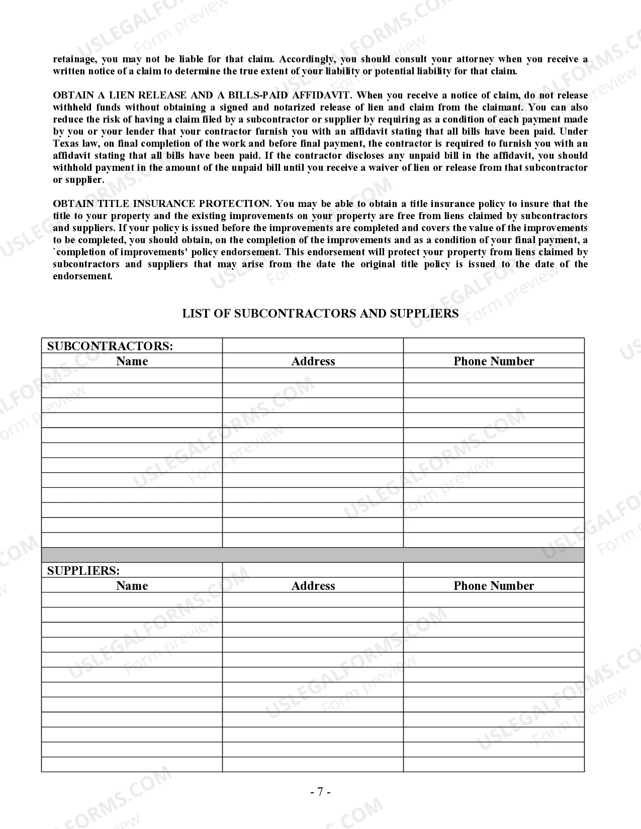 Preview Flooring Contract for Contractor