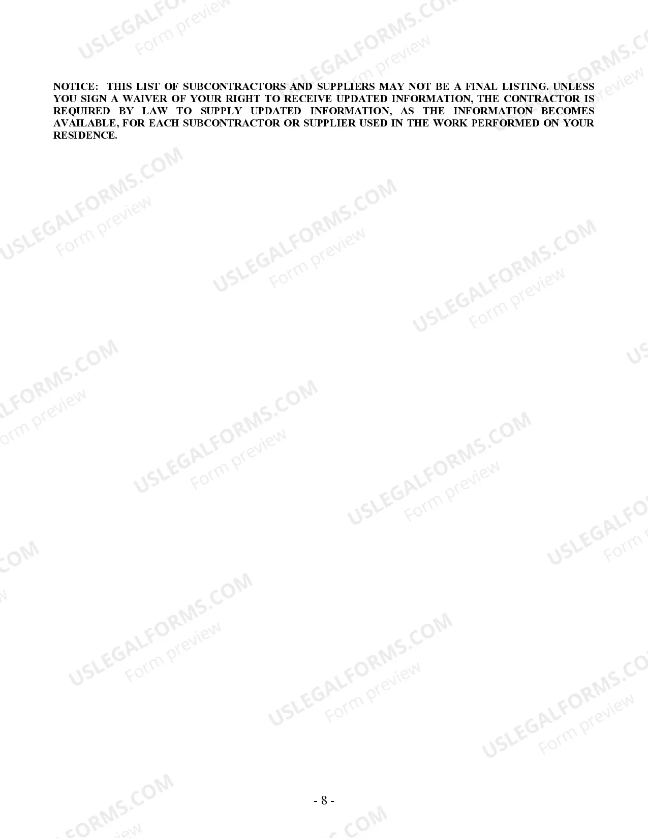 Preview Flooring Contract for Contractor