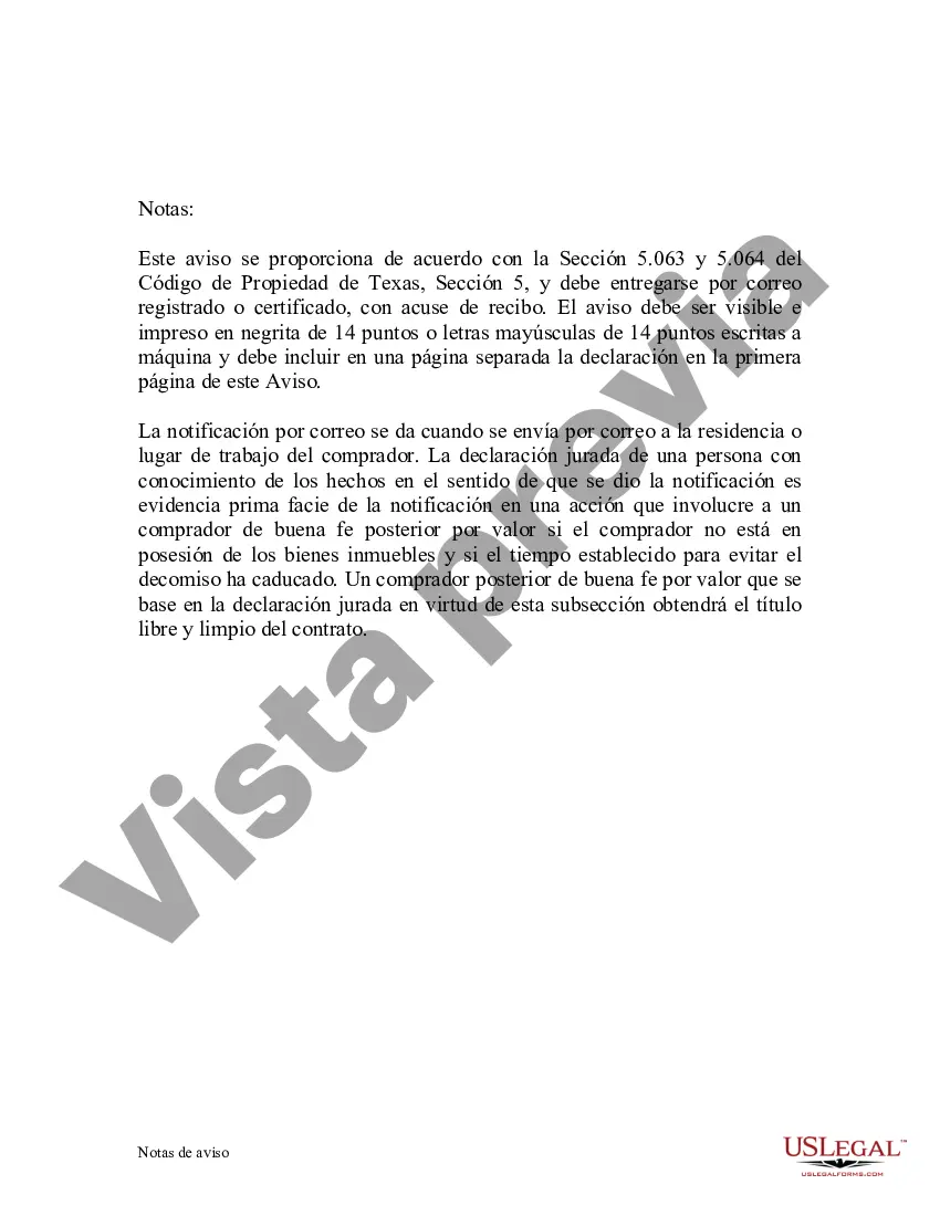 Preview Aviso de incumplimiento del contrato de escritura por parte del vendedor al comprador