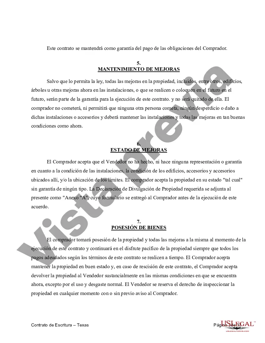Preview Acuerdo o Contrato de Escritura a/k/a Terreno o Contrato de Ejecución - Uso Residencial Únicamente