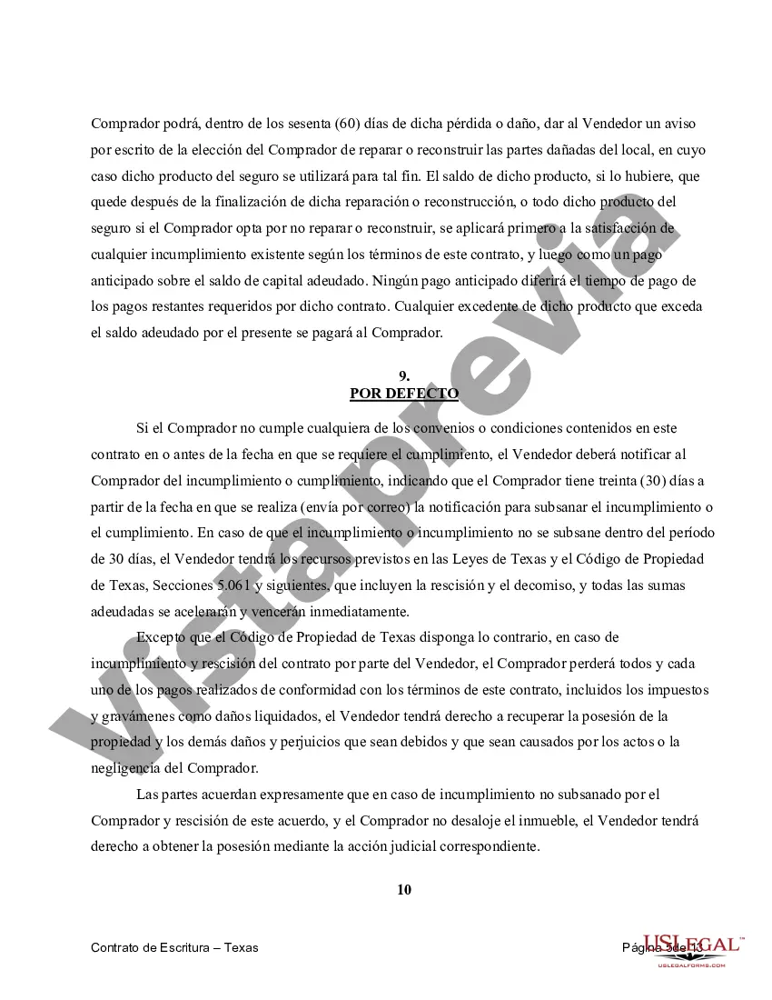 Preview Acuerdo o Contrato de Escritura a/k/a Terreno o Contrato de Ejecución - Uso Residencial Únicamente