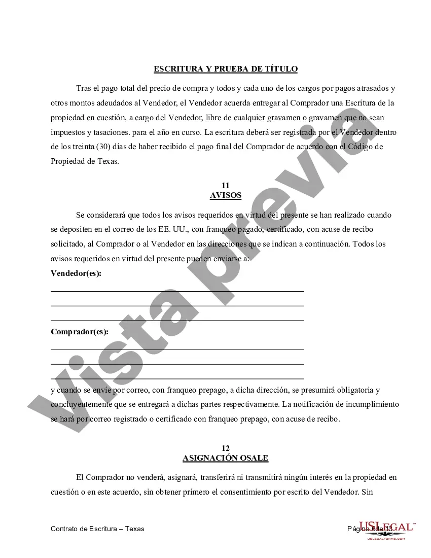 Preview Acuerdo o Contrato de Escritura a/k/a Terreno o Contrato de Ejecución - Uso Residencial Únicamente