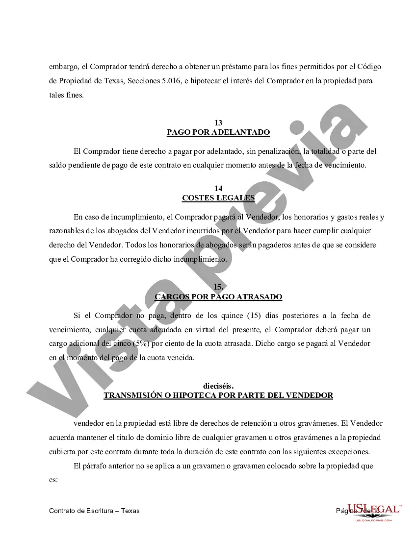 Preview Acuerdo o Contrato de Escritura a/k/a Terreno o Contrato de Ejecución - Uso Residencial Únicamente