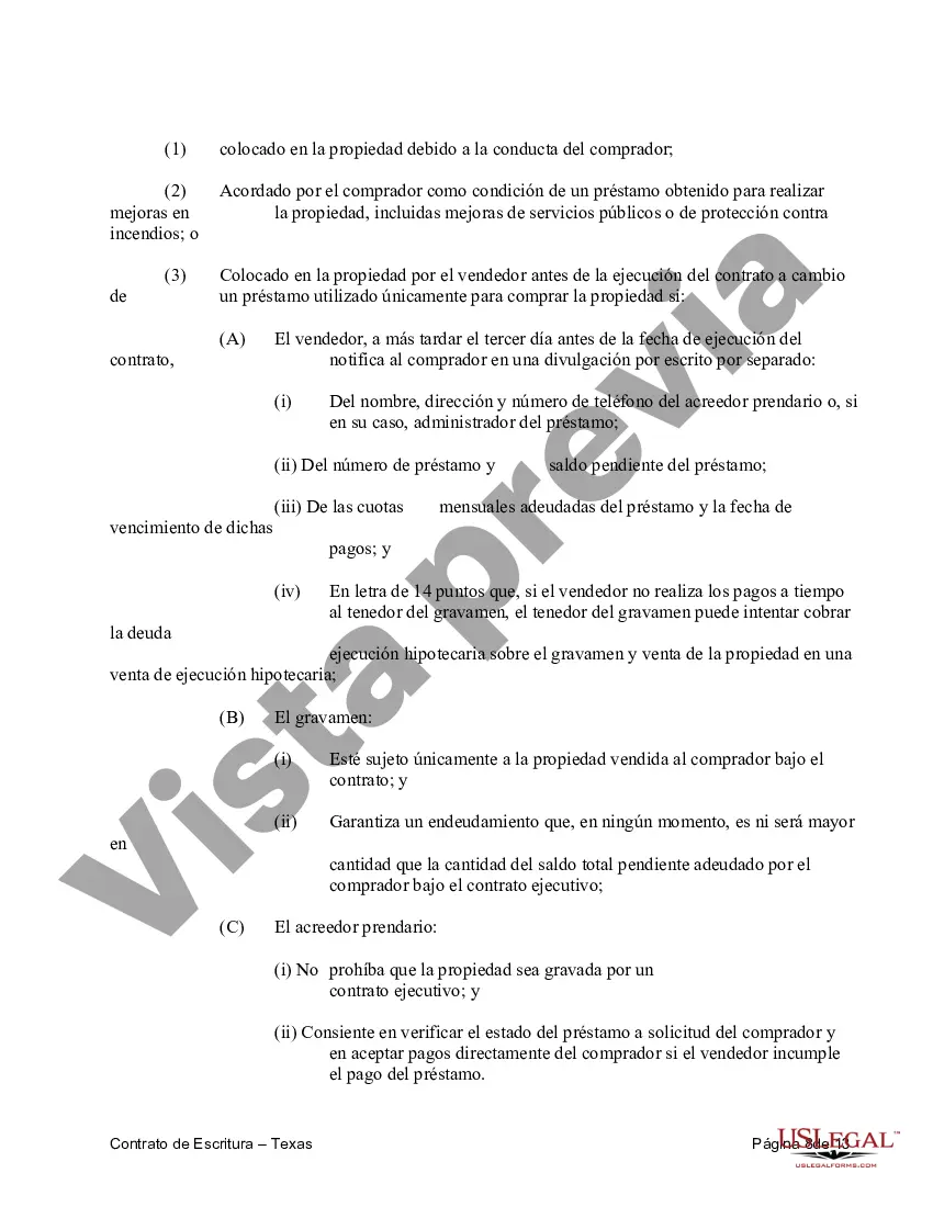 Preview Acuerdo o Contrato de Escritura a/k/a Terreno o Contrato de Ejecución - Uso Residencial Únicamente