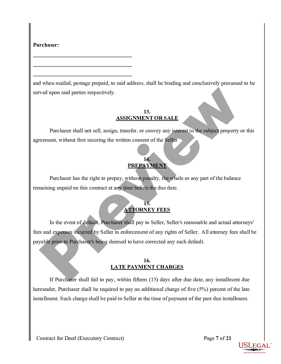 page 7 Agreement or Contract for Deed a/k/a Land or Executory Contract - Nonresidential preview