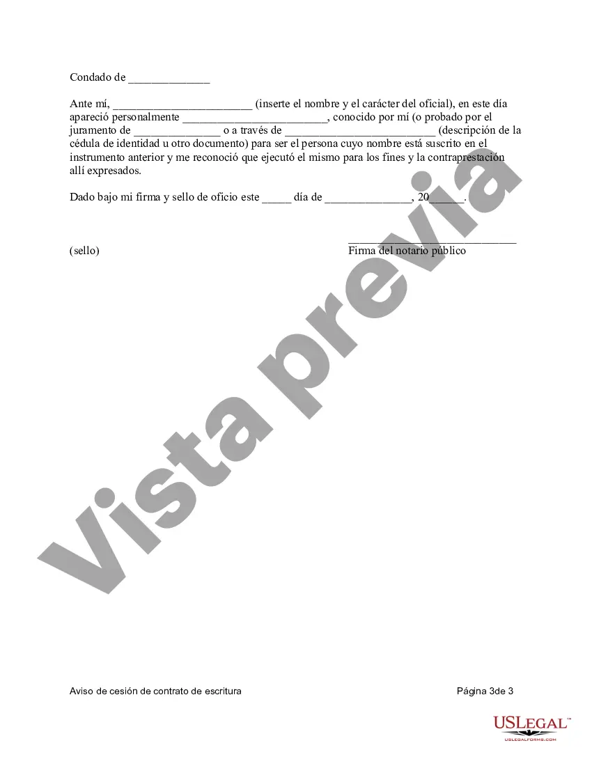 Preview Aviso de cesión de contrato de escritura