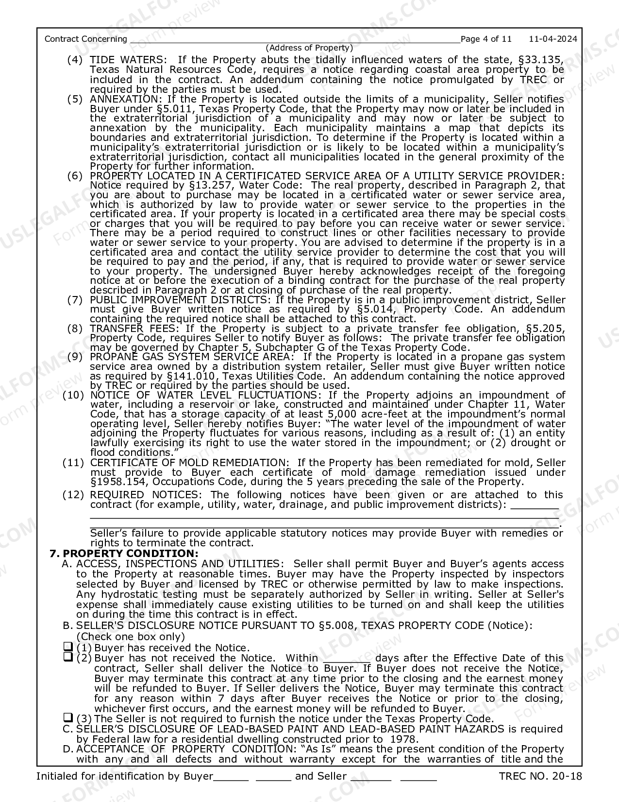 Texas Contract for Sale and Purchase of Real Estate with No Broker for