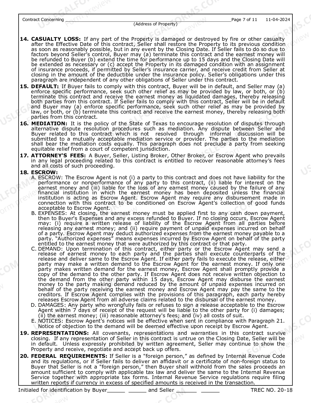 Preview Contract for Sale and Purchase of Real Estate with No Broker for Residential Home Sale Agreement