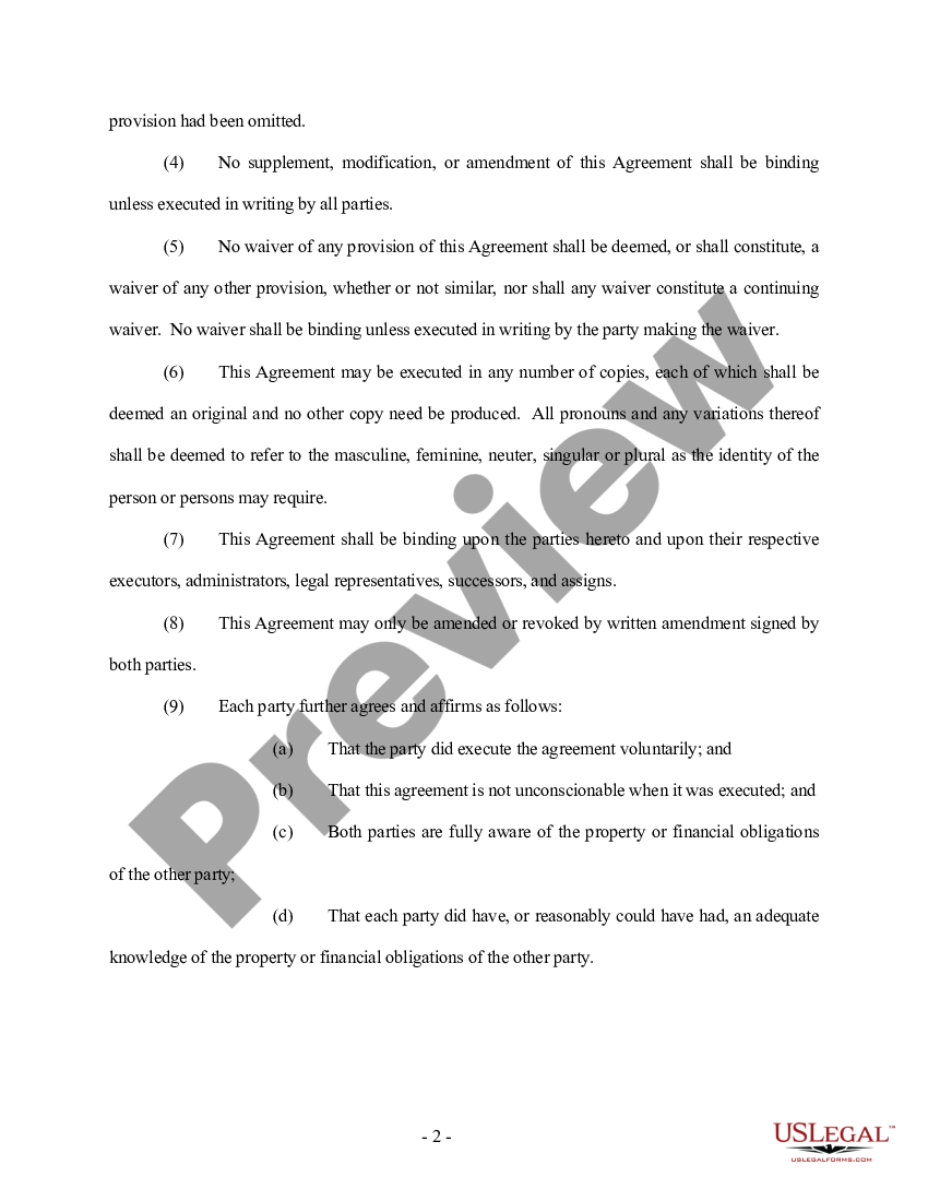 Texas Amendment to Prenuptial or Premarital Agreement Prenup Template