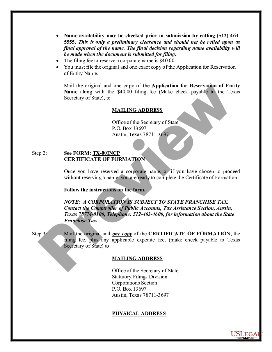 page 8 Professional Corporation Package for Texas preview