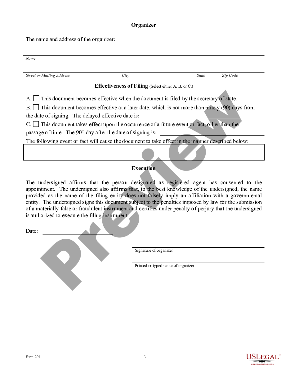 page 6 Texas Articles of Incorporation for Domestic For-Profit Corporation preview
