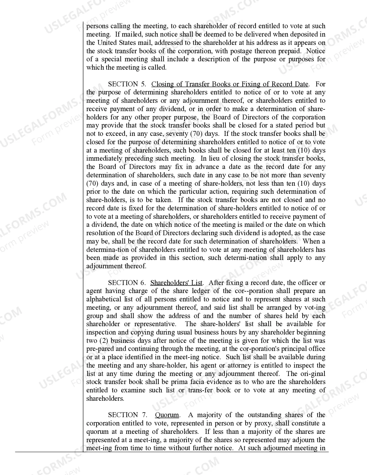 Preview Corporate Records Maintenance Package for Existing Corporations