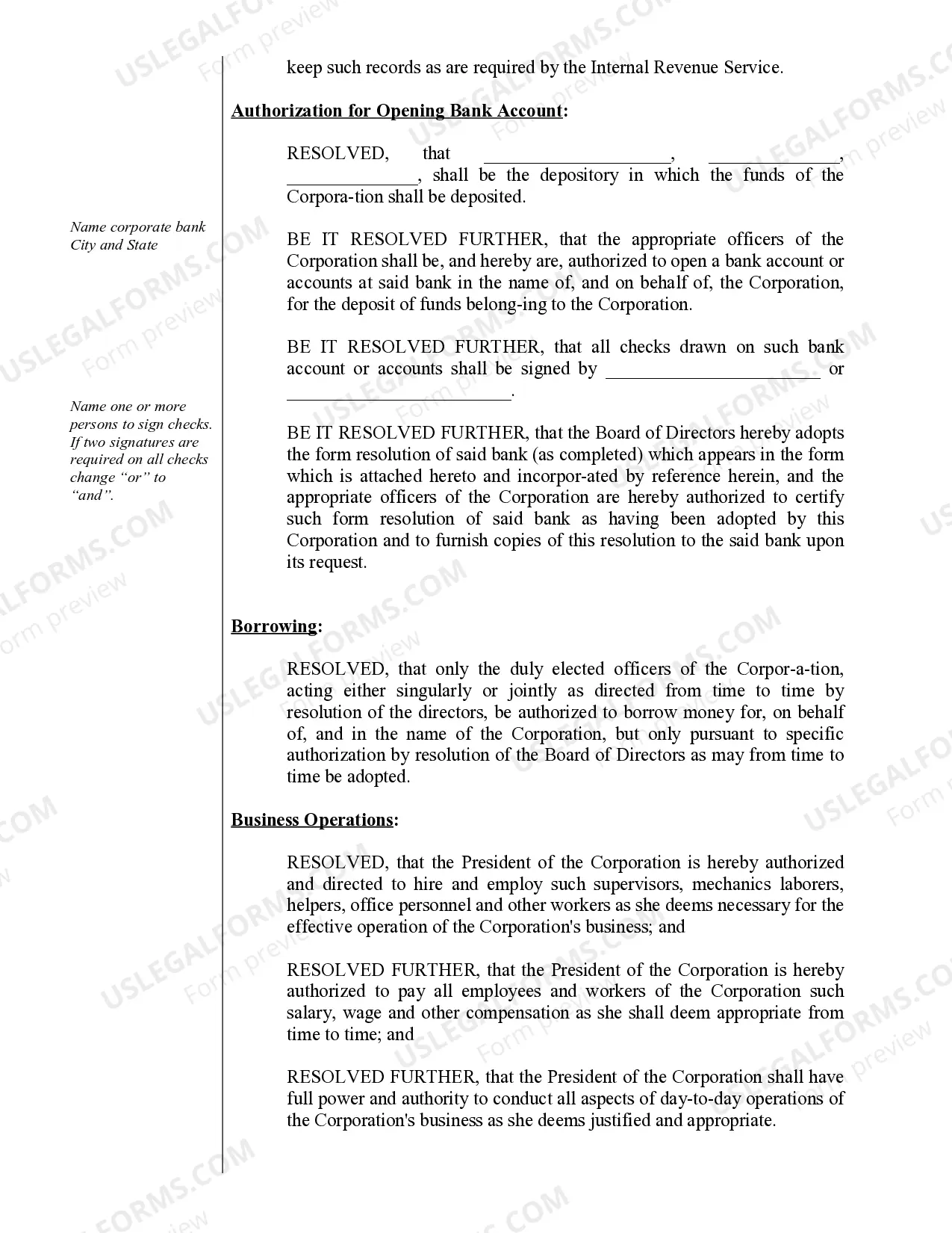 Preview Corporate Records Maintenance Package for Existing Corporations